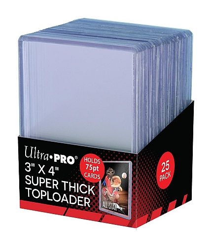 Toploader 3" x 4"  (68 x 88 mm) Super Thick - Clear (25 stk)